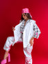 Faux leather vest "POP STAR" - WHITE CV2122
